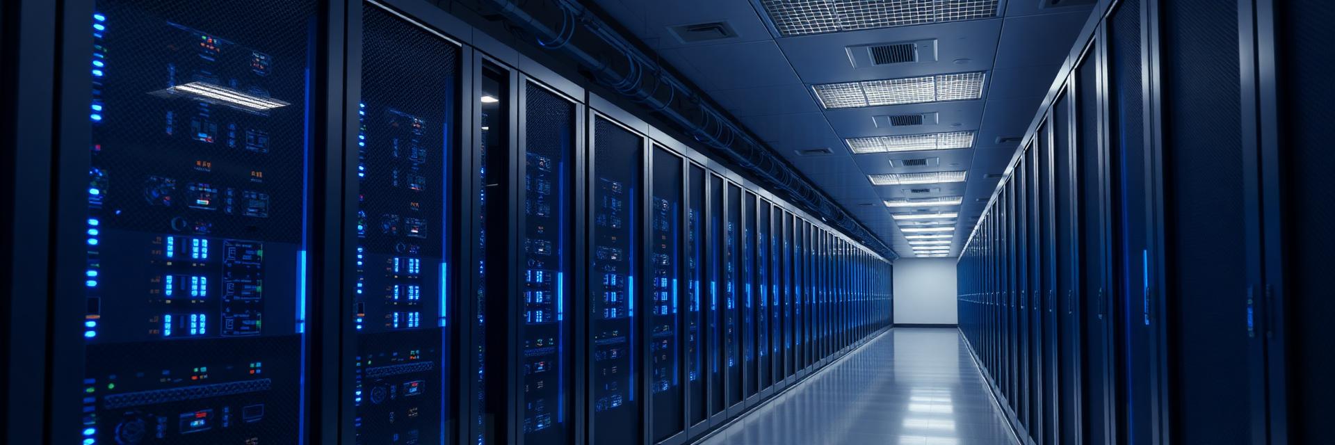 Enterprise server room and ERP system dashboards